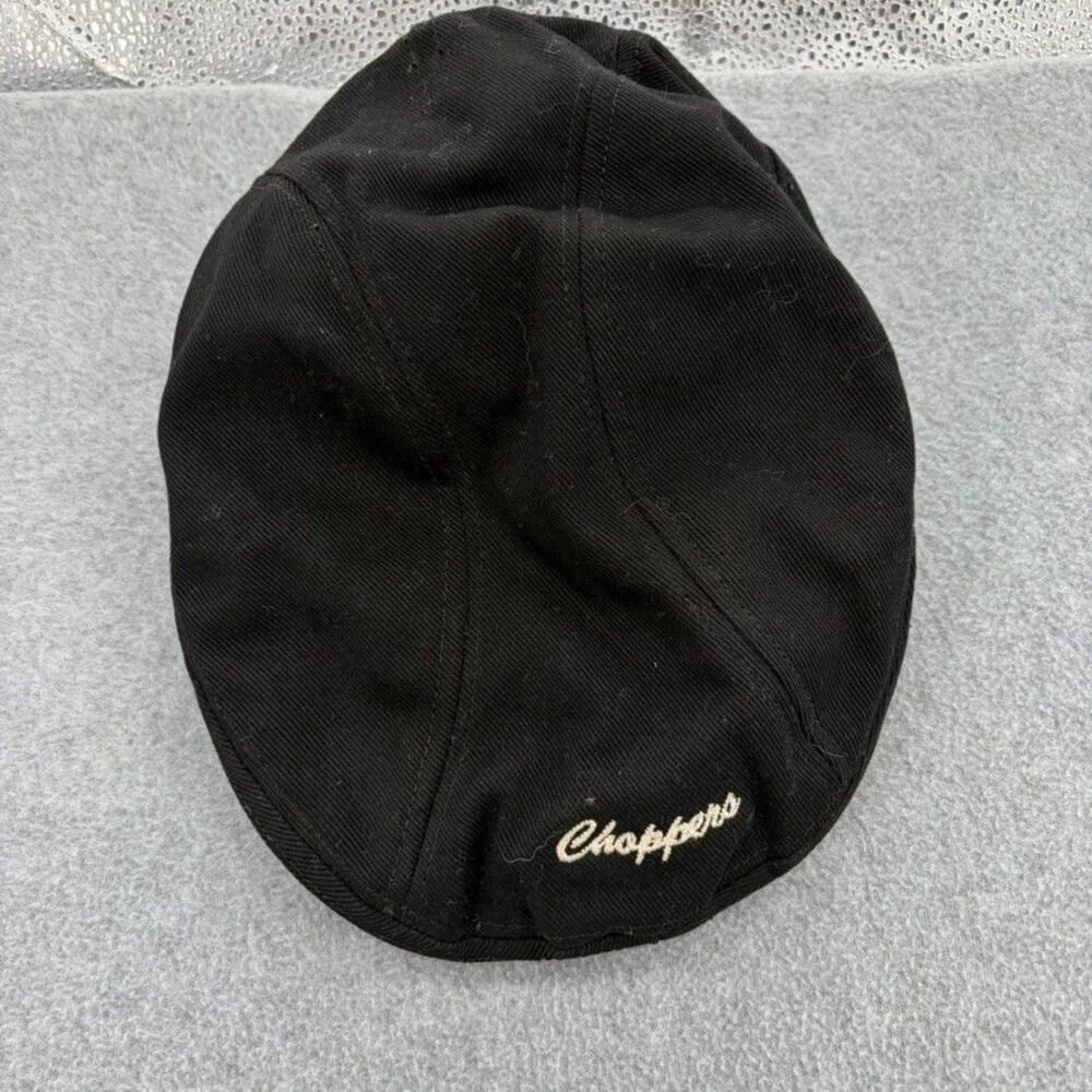 Choppers Black Ivy Flat Cap Newsboy Driving Hat Biker Motorcycle L/XL Cotton